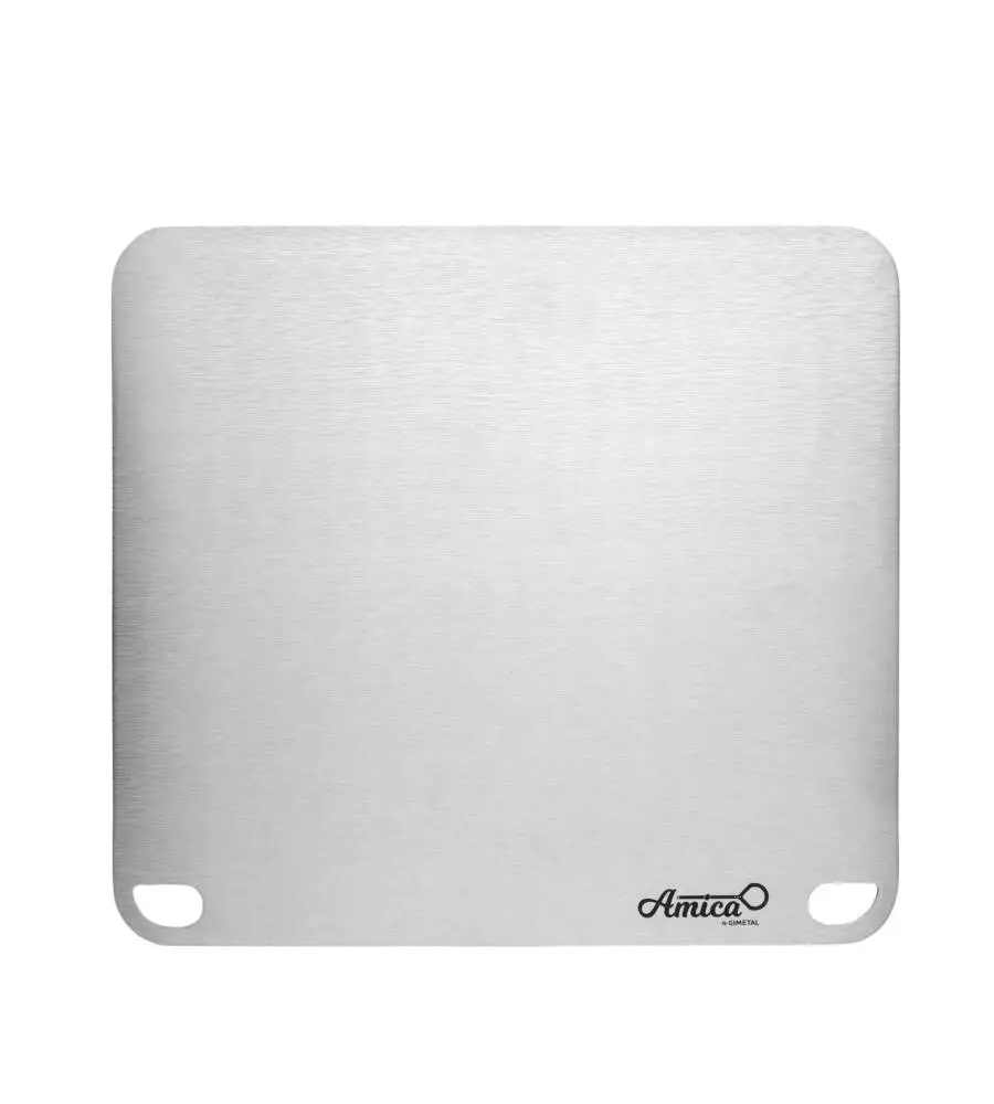 PIASTRA PER PIZZA GIMETAL IN ACCIAIO INOX 4MM, 40X35 CM
