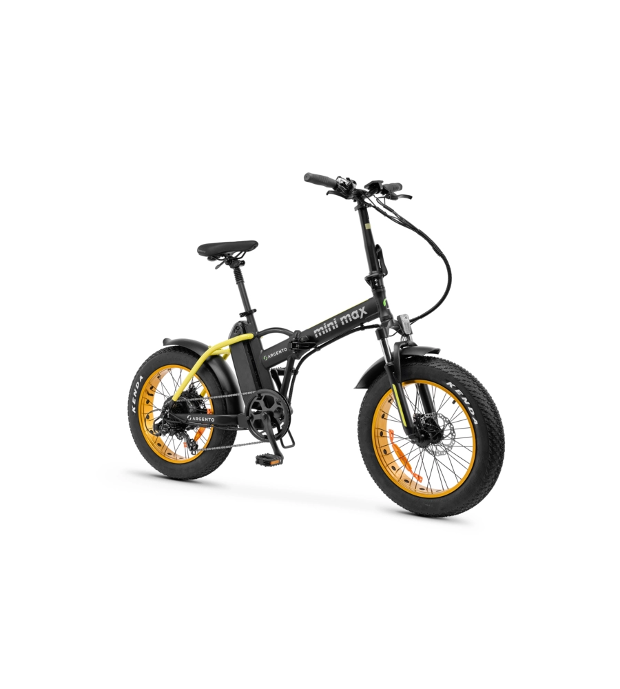 BICI ELETTRICA PIEGHEVOLE E-BIKE MINIMAX YELLOW CON BATTERIA 36 V - ARGENTO