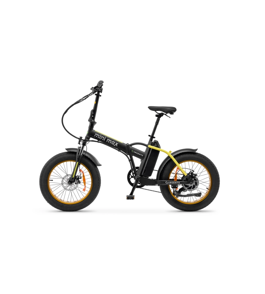 BICI ELETTRICA PIEGHEVOLE E-BIKE MINIMAX YELLOW CON BATTERIA 36 V - ARGENTO