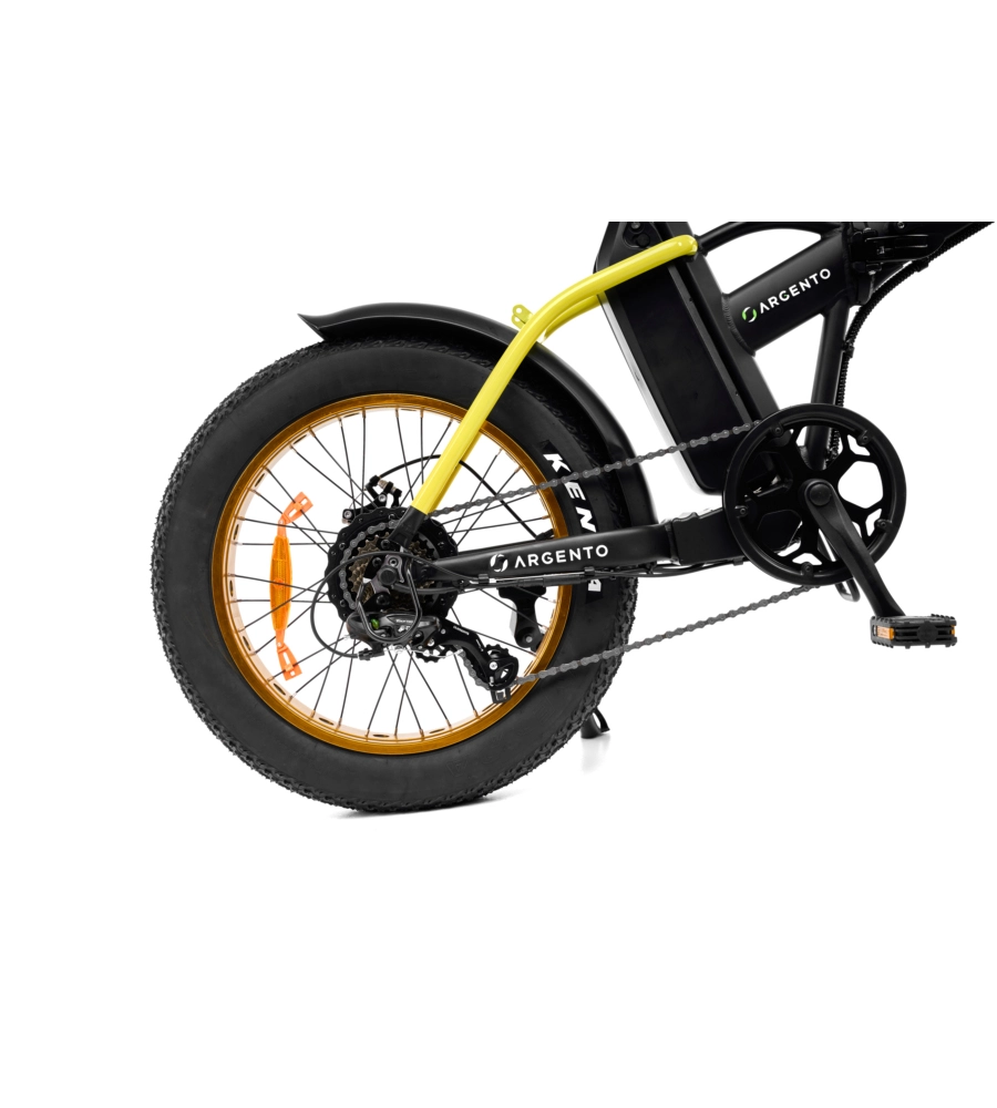 BICI ELETTRICA PIEGHEVOLE E-BIKE MINIMAX YELLOW CON BATTERIA 36 V - ARGENTO