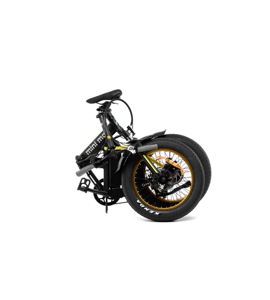 BICI ELETTRICA PIEGHEVOLE E-BIKE MINIMAX YELLOW CON BATTERIA 36 V - ARGENTO