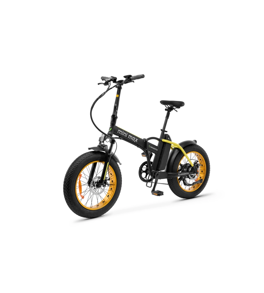 BICI ELETTRICA PIEGHEVOLE E-BIKE MINIMAX YELLOW CON BATTERIA 36 V - ARGENTO