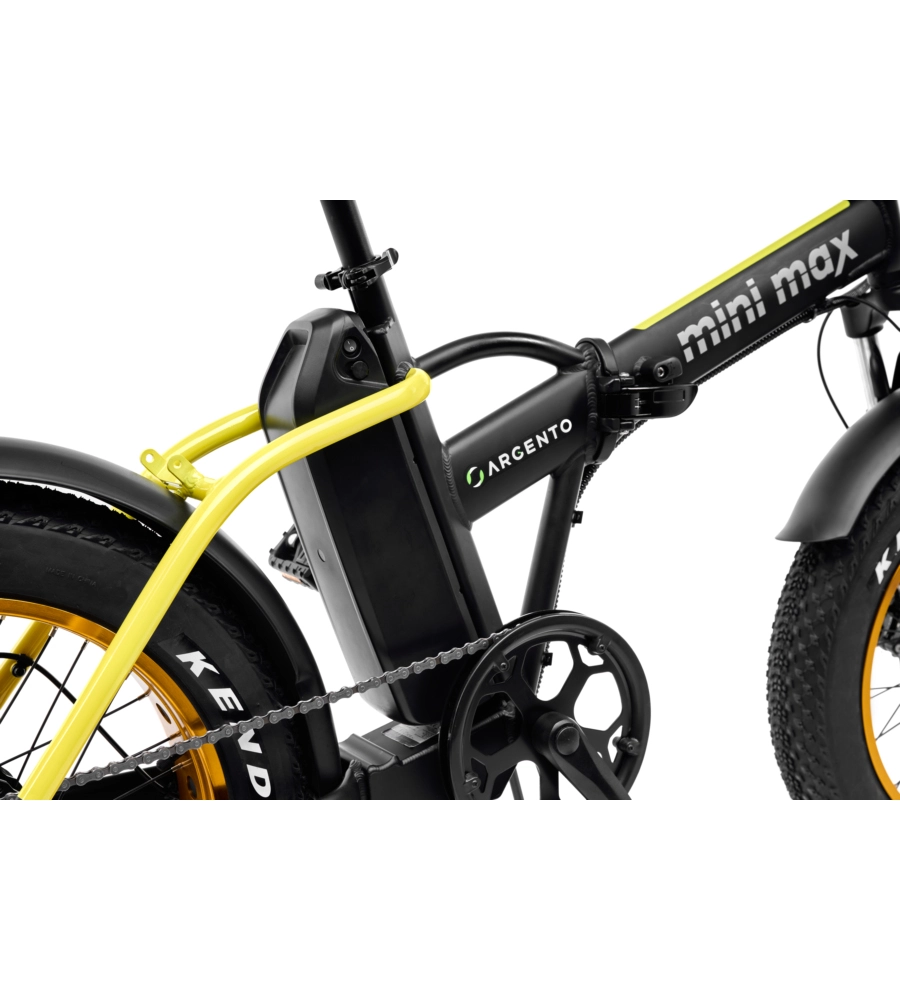 BICI ELETTRICA PIEGHEVOLE E-BIKE MINIMAX YELLOW CON BATTERIA 36 V - ARGENTO