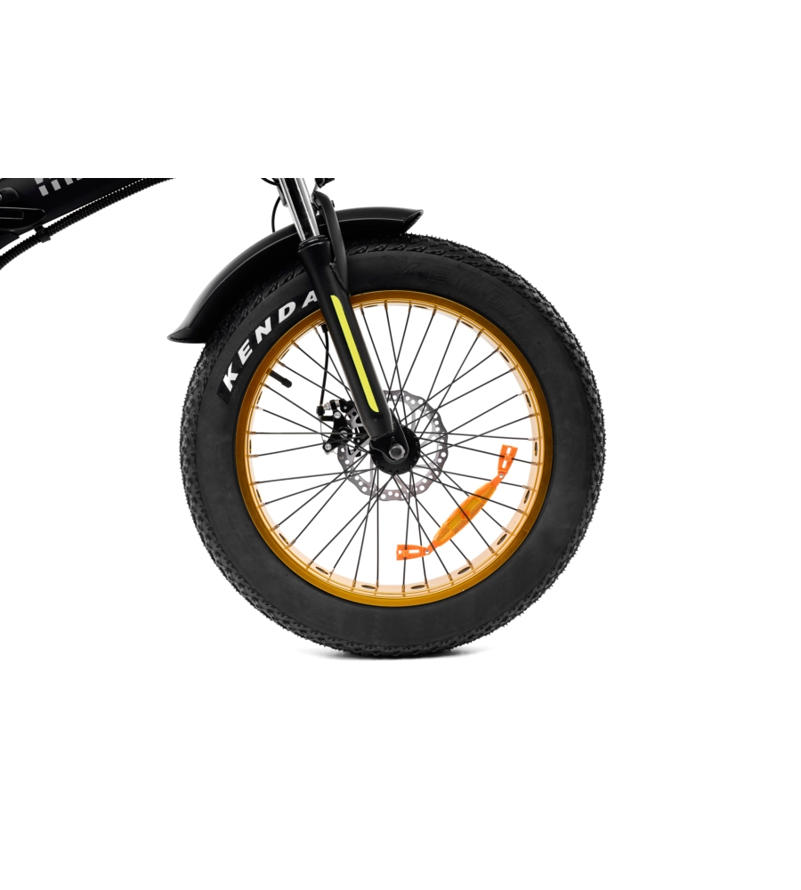 BICI ELETTRICA PIEGHEVOLE E-BIKE MINIMAX YELLOW CON BATTERIA 36 V - ARGENTO