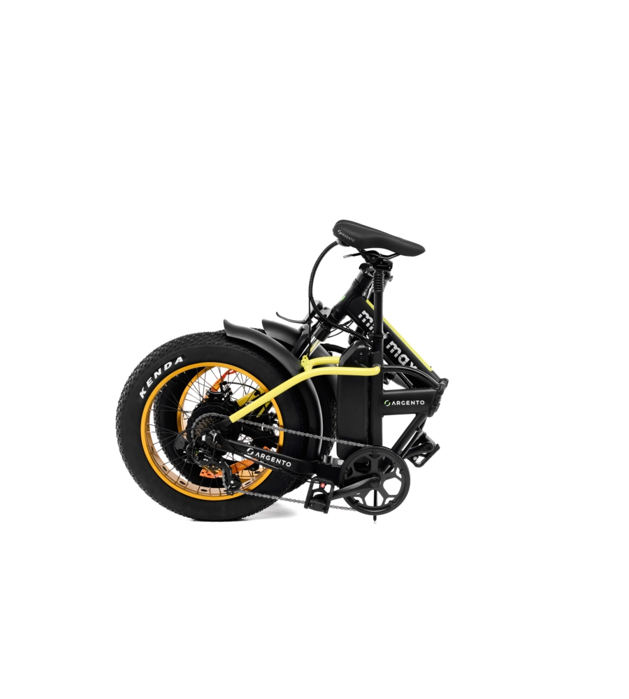 BICI ELETTRICA PIEGHEVOLE E-BIKE MINIMAX YELLOW CON BATTERIA 36 V - ARGENTO
