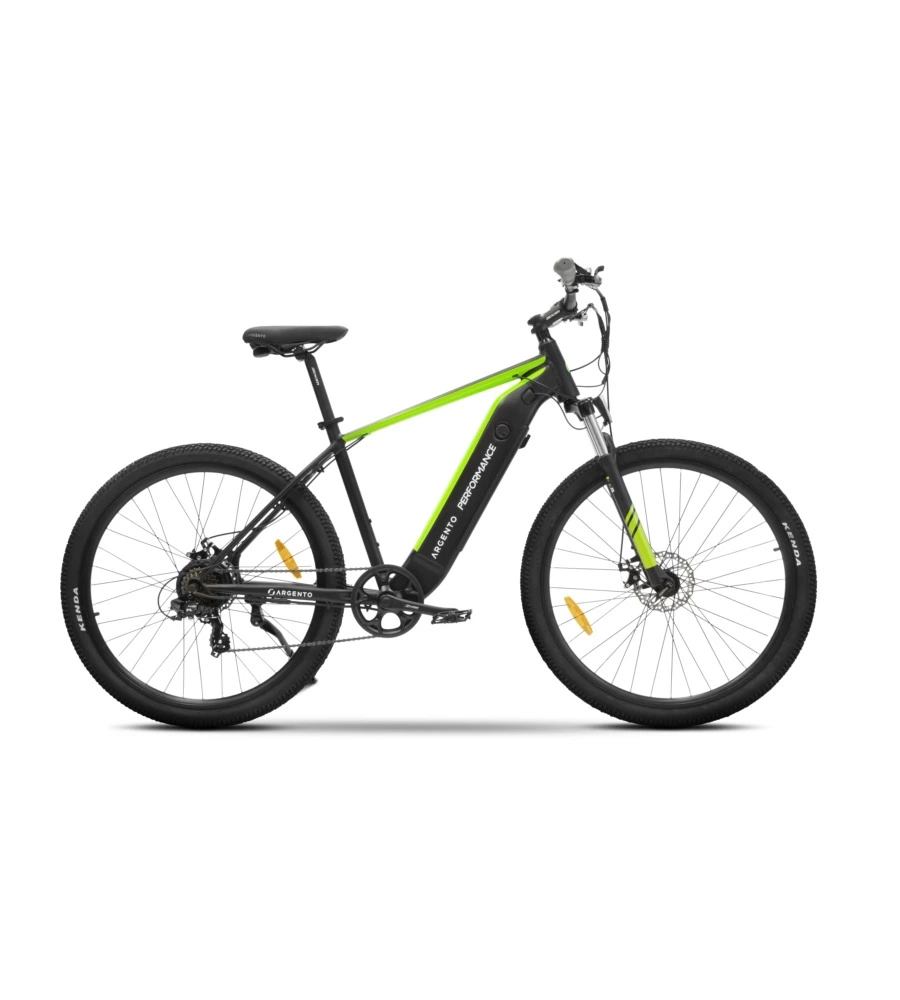 BICI ELETTRICA MOUNTAIN BIKE MTB E-BIKE PERFORMANCE GREEN CON BLUETOOH- ARGENTO