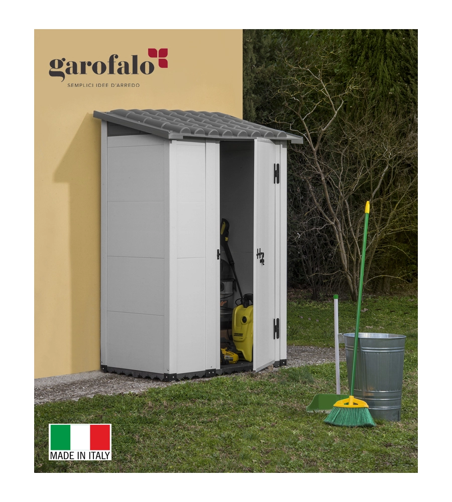 CASETTA DA GIARDINO URBAN 100 1 PORTA DECENTRATA, 139X95X201 CM - GAROFALO