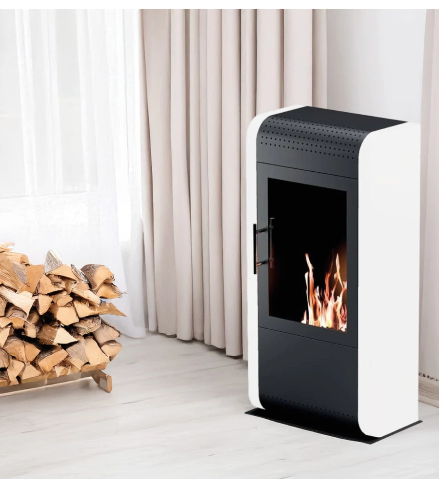 BIOCAMINO DA PAVIMENTO TECNO AIR SYSTEM "RUBY MODELLO GIGA" BIANCO, 3 KW