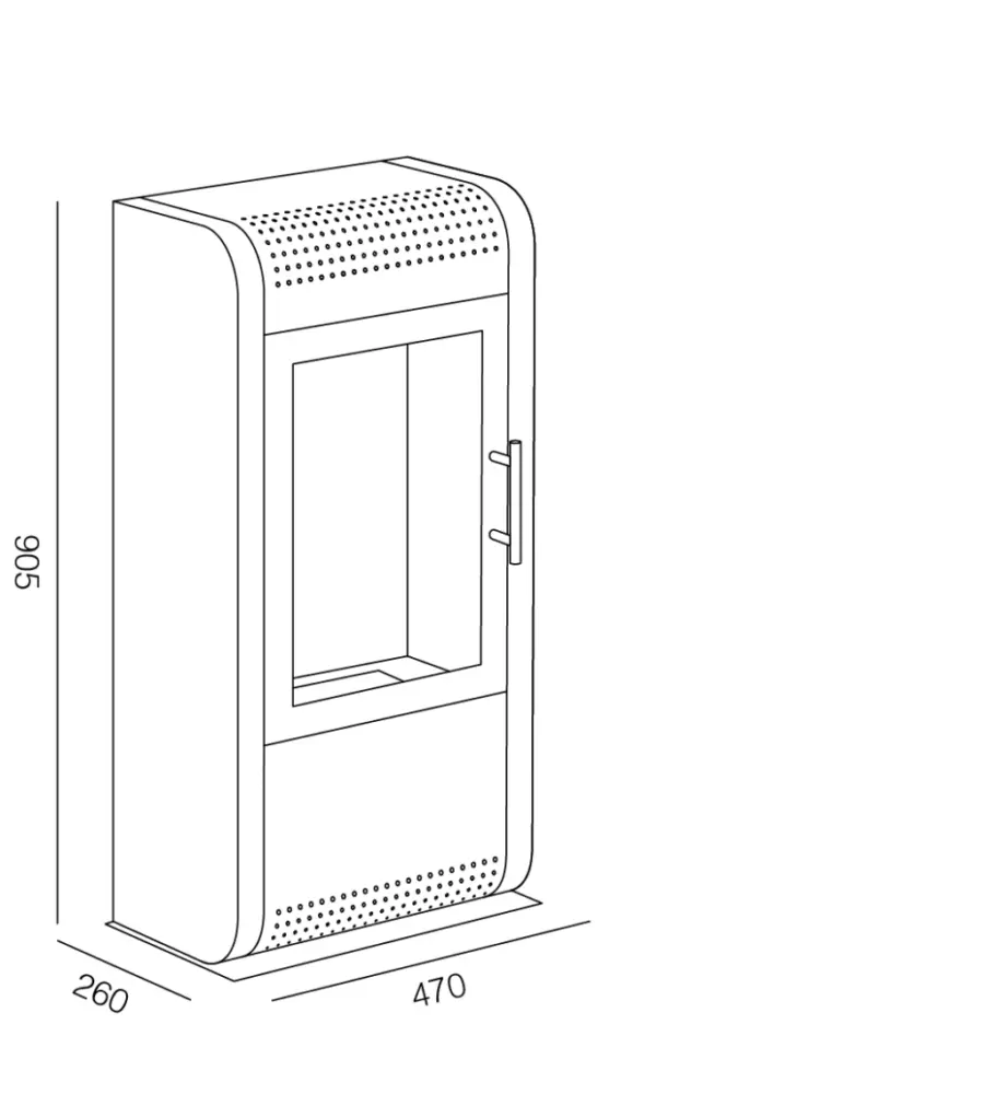 BIOCAMINO DA PAVIMENTO TECNO AIR SYSTEM "RUBY MODELLO GIGA" BIANCO, 3 KW