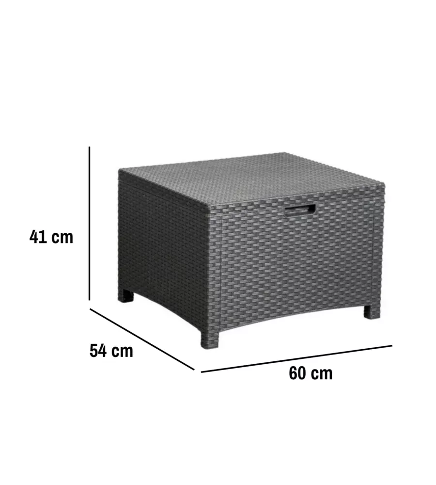 SET DA GIARDINO "MALINDI BALCONY" IN POLIPROPILENE CON CUSCINI ANTRACITE 2 SEDUTE E TAVOLINO