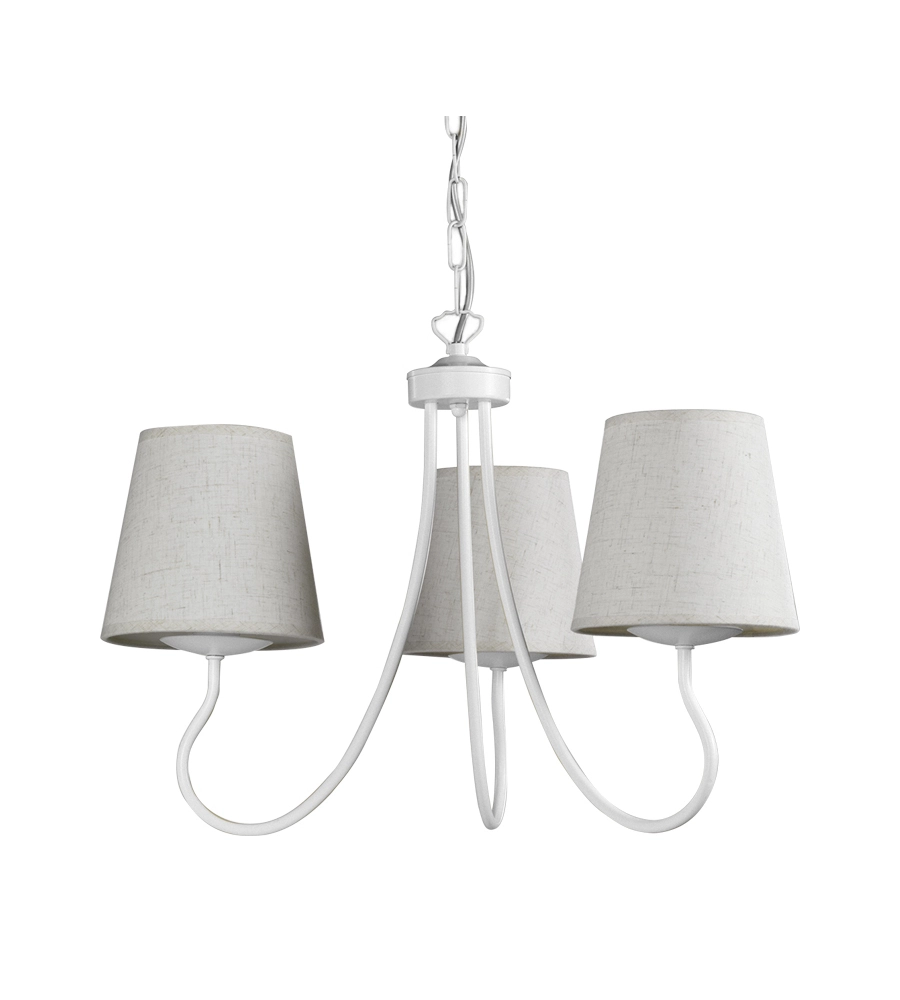 LAMPADARIO 3 LUCI "MARGOT" IN FERRO E STOFFA, E14
