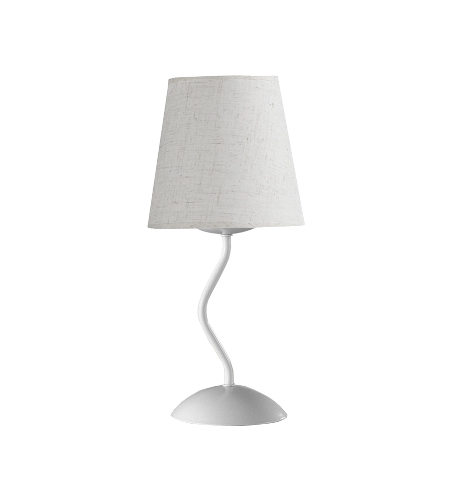 LAMPADA DA TAVOLO "MARGOT" IN METALLO E STOFFA, E14