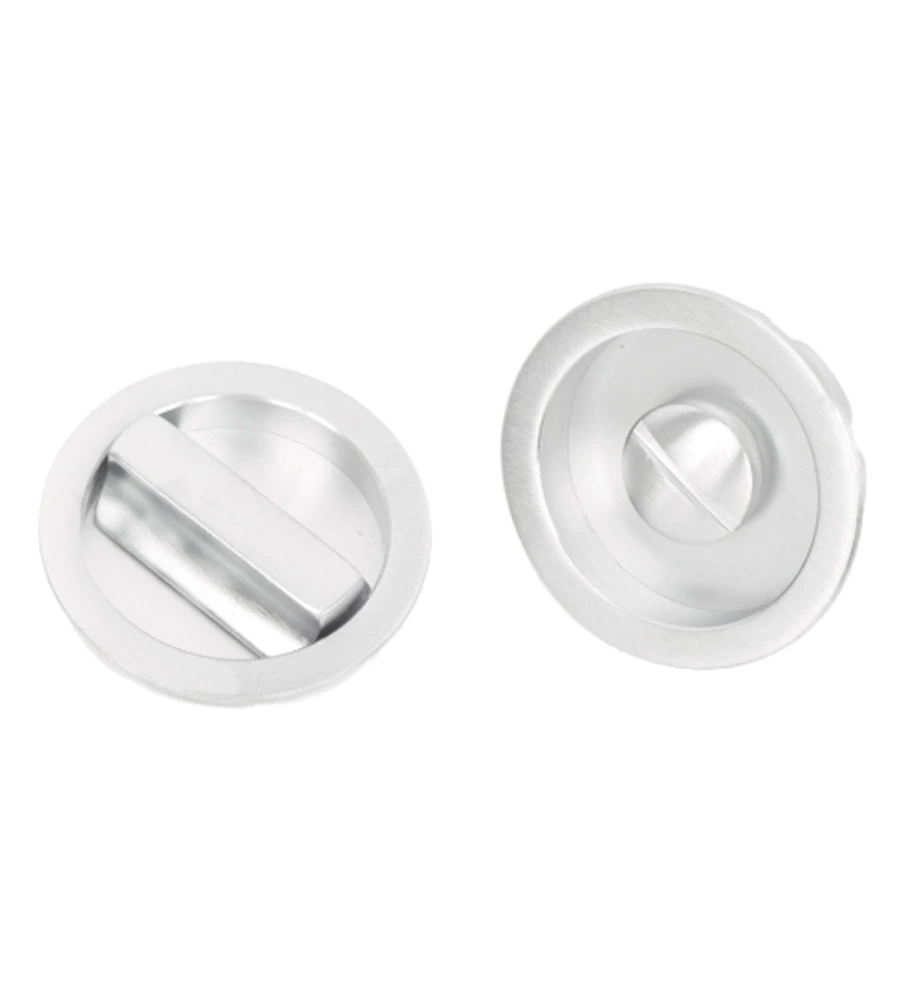 Maniglia incasso con nottolino grande ottone cromo satinato