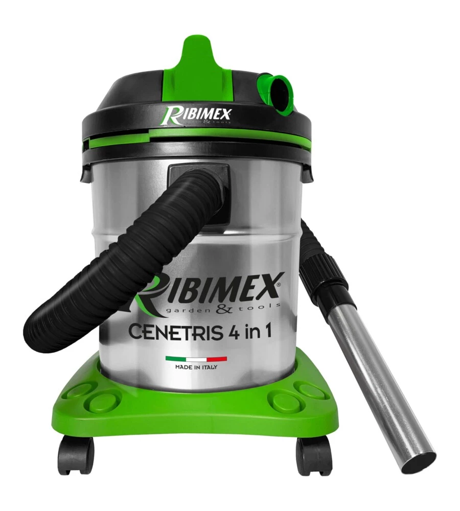BIDONE ASPIRATUTTO "CENETRIS" 4 IN 1 PER SOLIDI, LIQUIDI, CENERE E SOFFIATORE 20 LITRI 1200 WATT - RIBIMEX