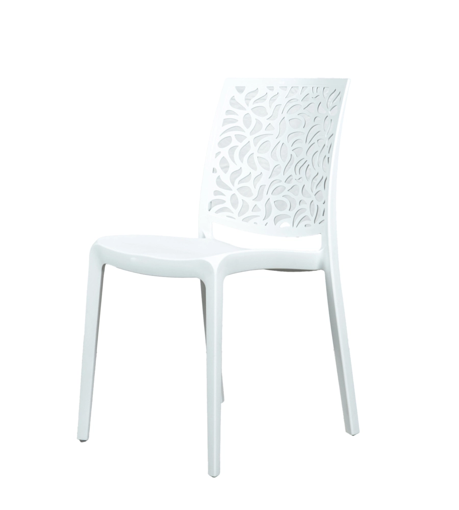 SEDIA DA INTERNO MONOBLOCCO "LONDON" IN RESINA BIANCO, 44X56X83,5 CM