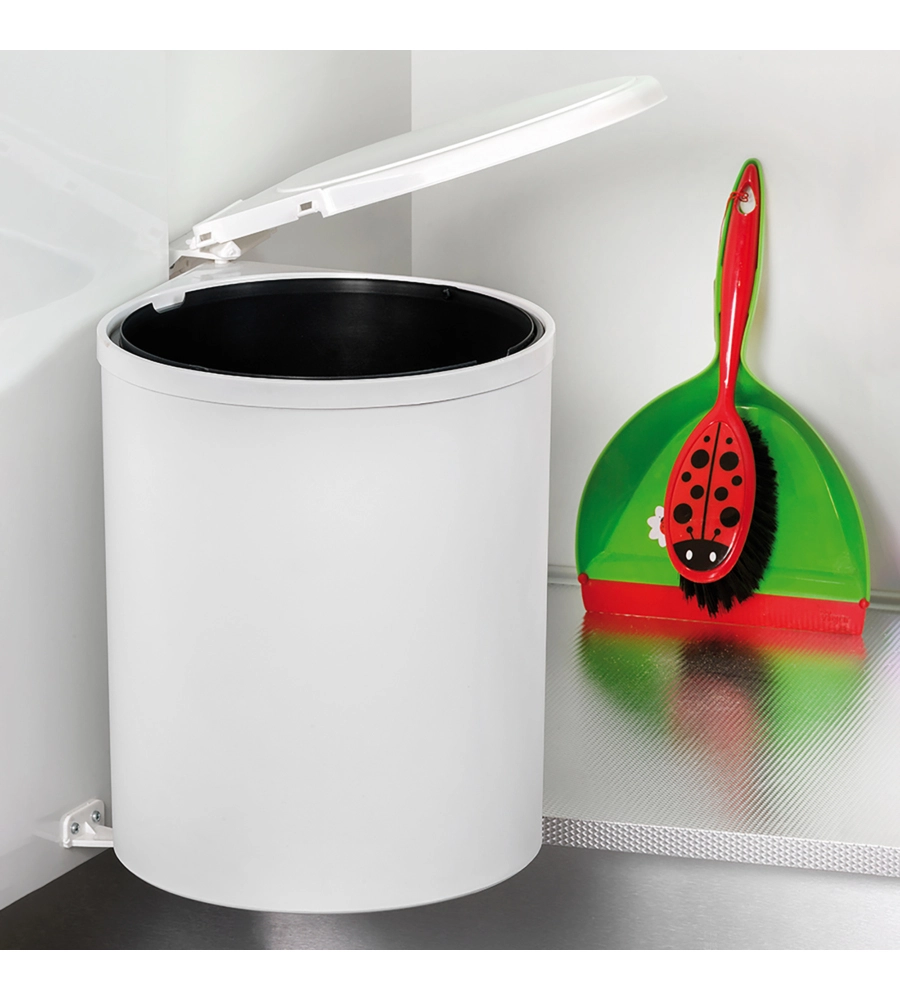 PATTUMIERA DIFFERENZIATA FISSAGGIO ALL'ANTA PLASTICA BIANCA