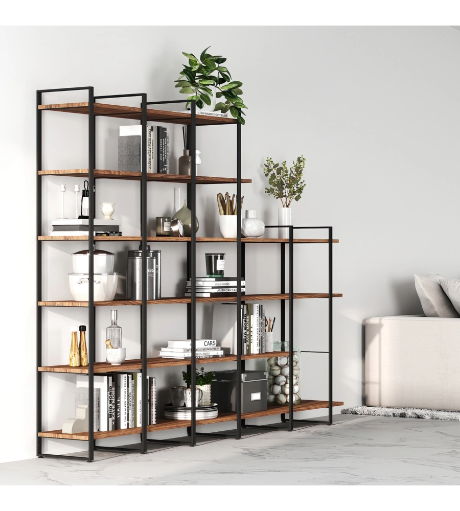 STRUTTURA PER SCAFFALE LADER IN ACCIAIO NERO, 115 CM