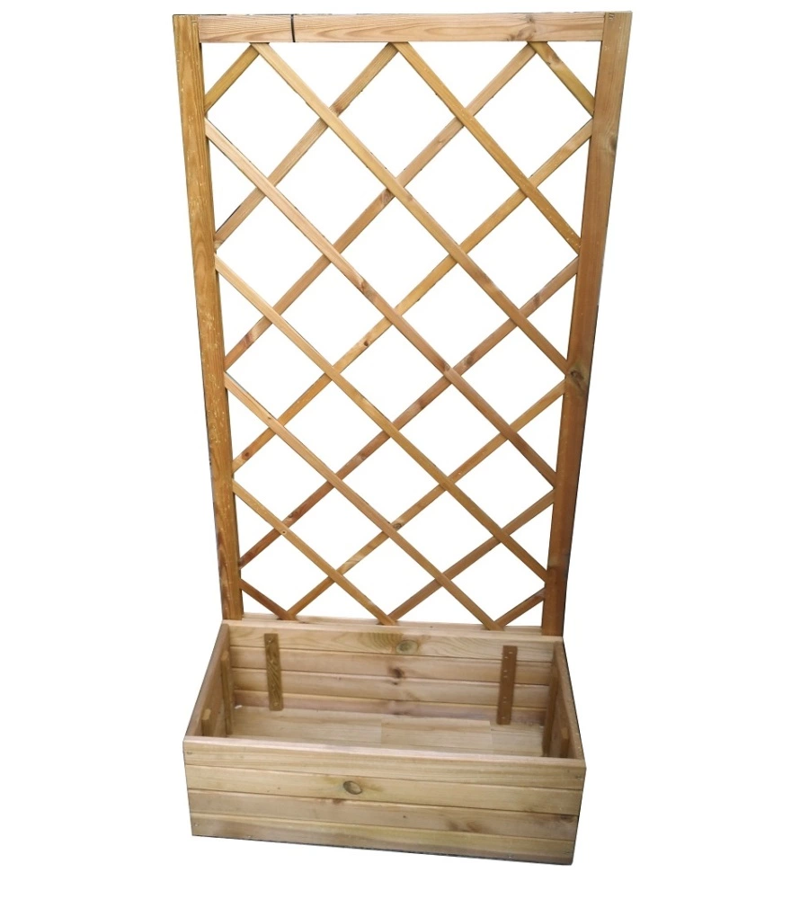 FIORERIA DA ESTERNO IN LEGNO DI PINO CON GRIGLIA 70X35X140 CM