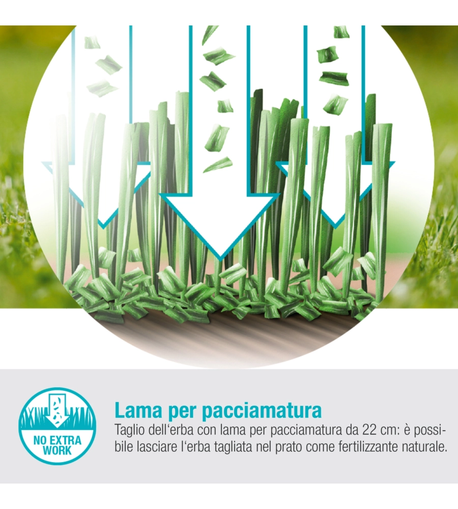 TAGLIAERBA A BATTERIA GARDENA "HANDYMOWER 22" TAGLIO DA 22 CM 18 V SOLO CORPO MACCHINA