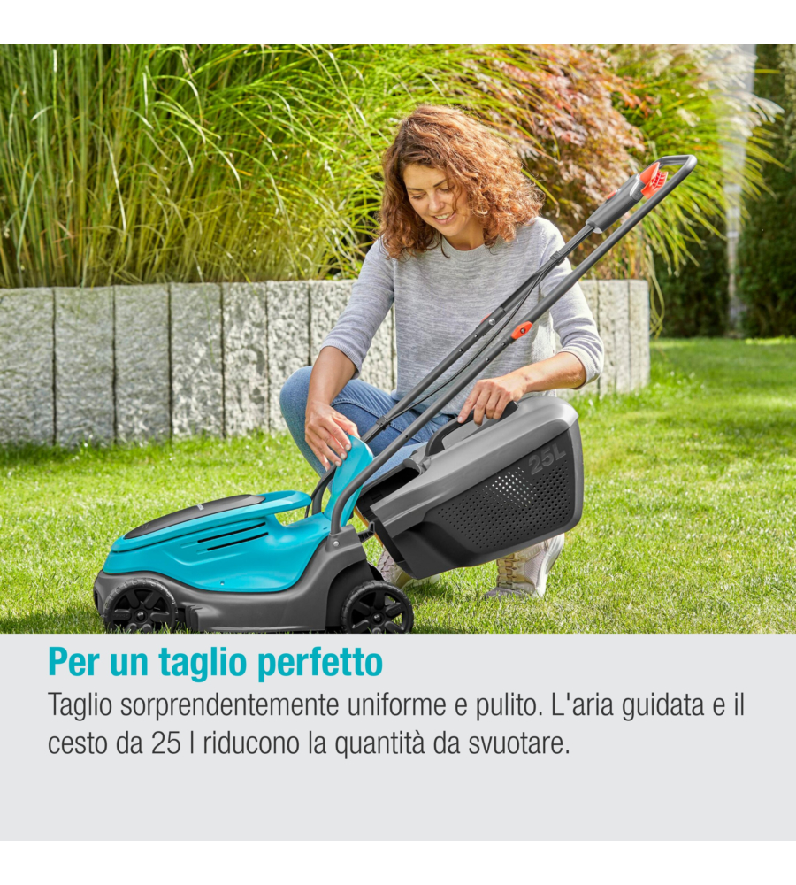 TAGLIAERBA A BATTERIA GARDENA "POWERMAX 30" TAGLIO DA 30 CM 18 V SOLO CORPO MACCHINA
