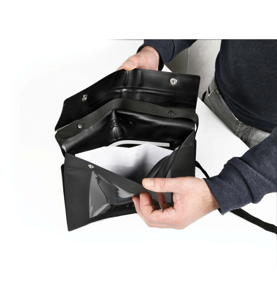 PORTATARGA PER VEICOLI DI PROVA MAGNETICO CON TASCA PORTADOCUMENTI E CINGHIA DI SICUREZZA, 29X2X28 CM