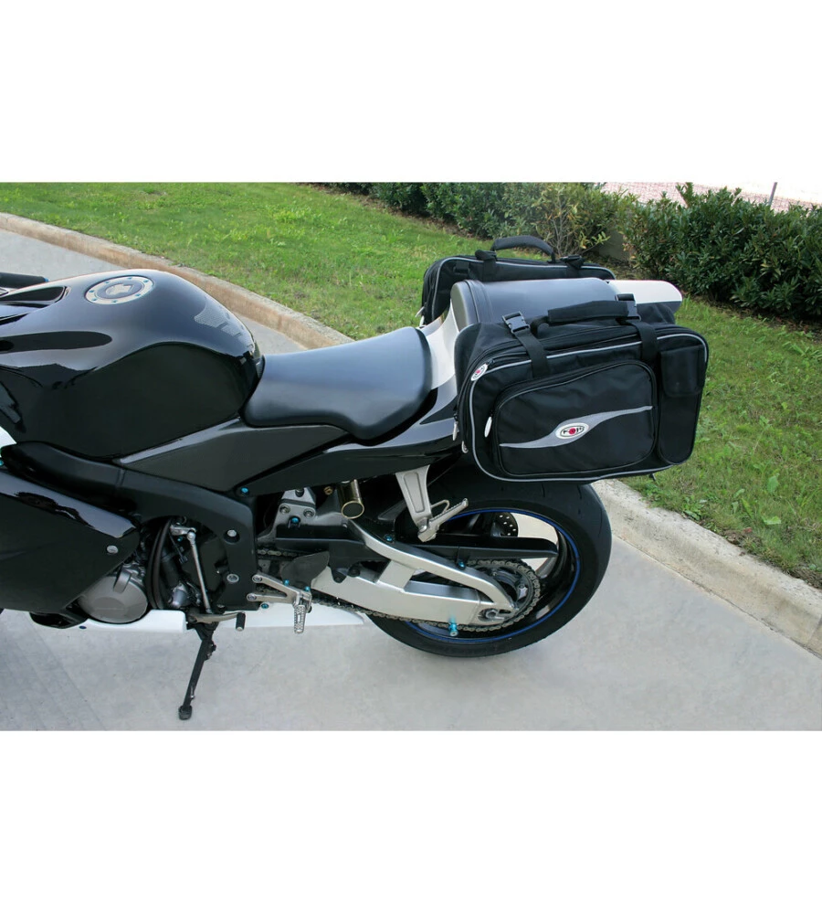 COPPIA DI BORSE LATERALI UNIVERSALI PER MOTO - LAMPA