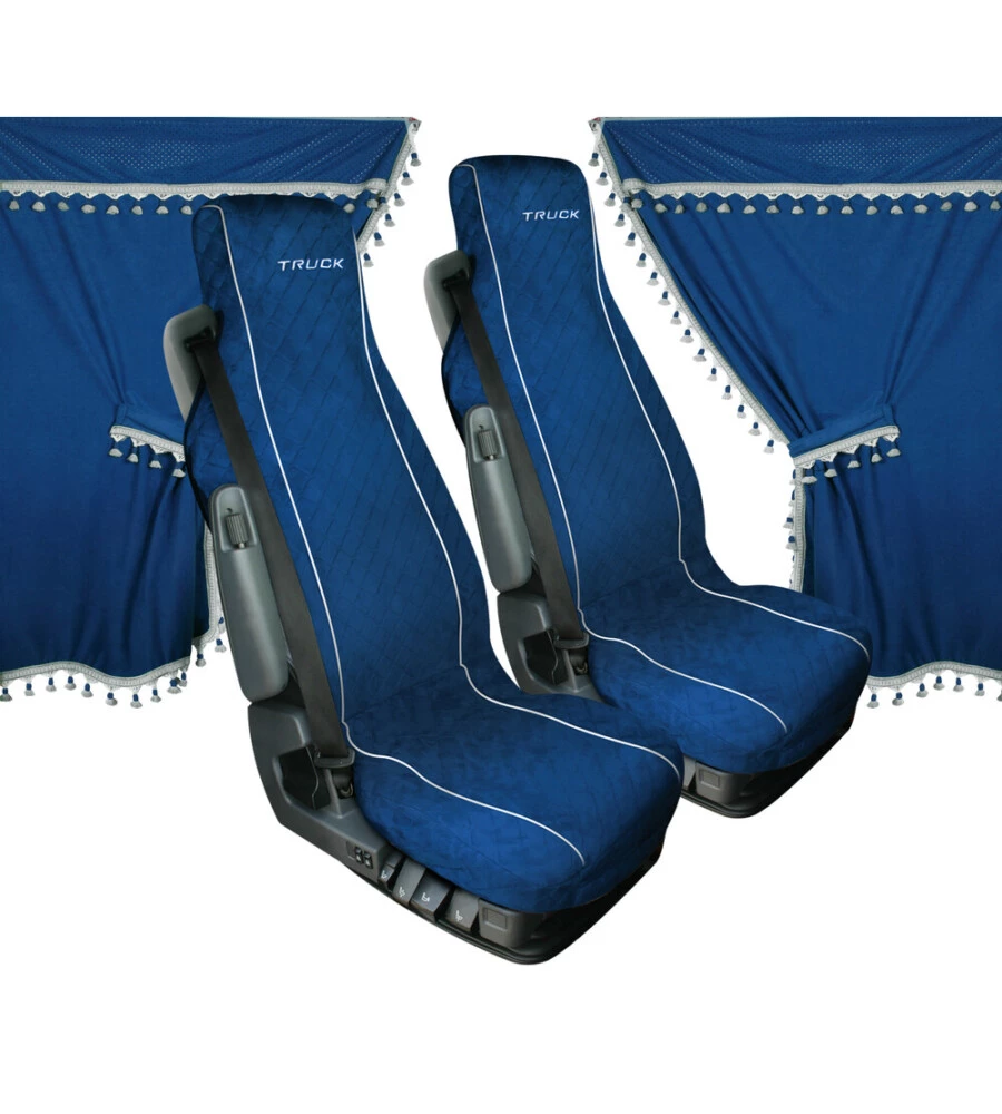 SET TENDE E COPRISEDILI PER CAMION IN MICROFIBRA BLU - LAMPA