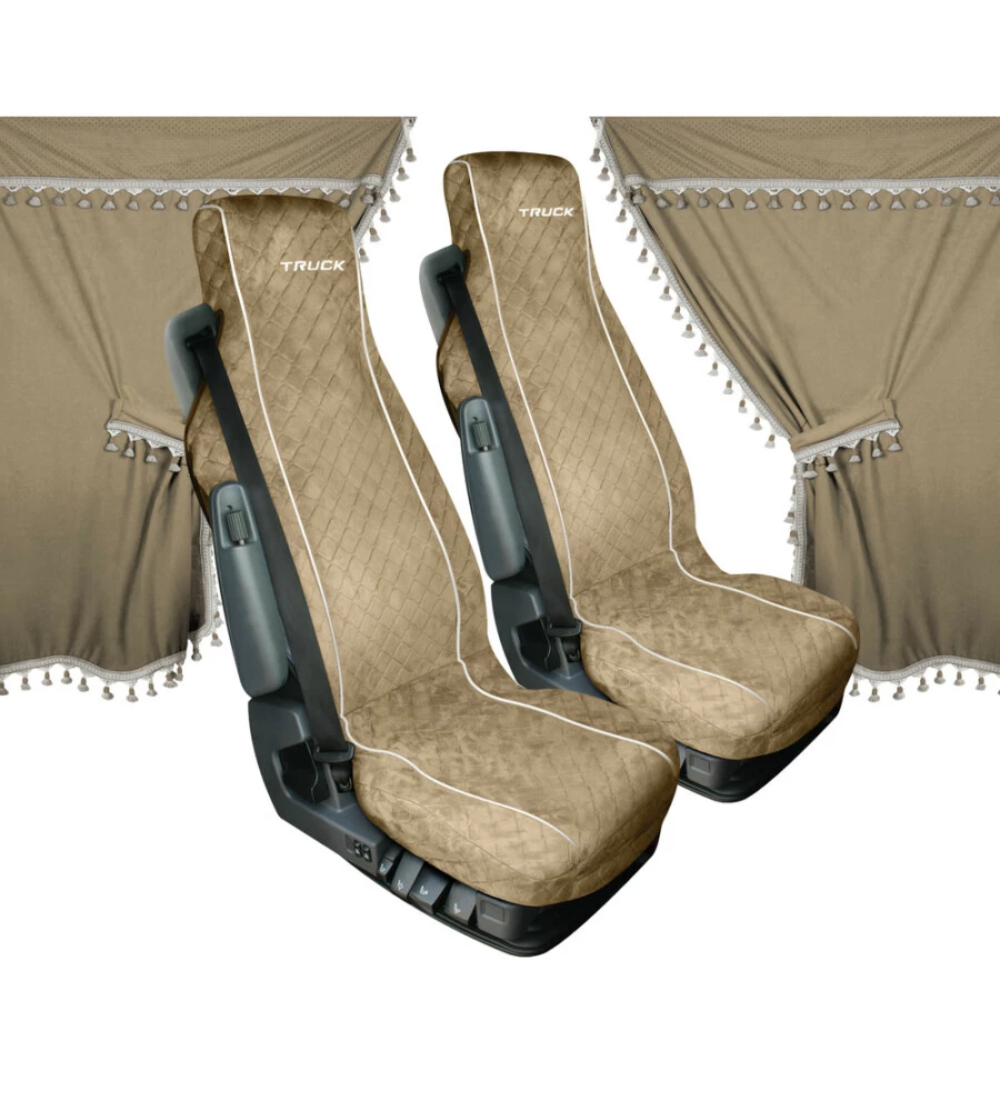 SET TENDE E COPRISEDILI PER CAMION IN MICROFIBRA BEIGE - LAMPA