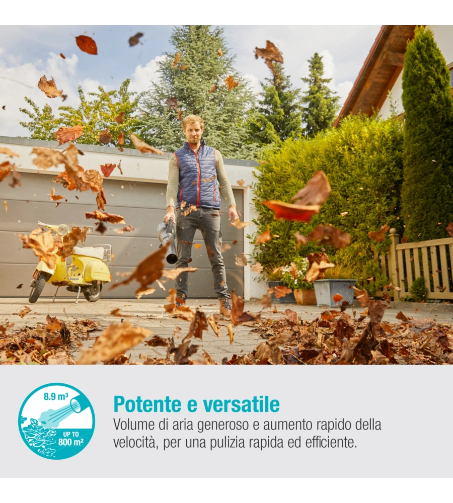 SOFFIATORE A BATTERIA GARDENA "POWERJET" 18V, SOLO CORPO MACCHINA