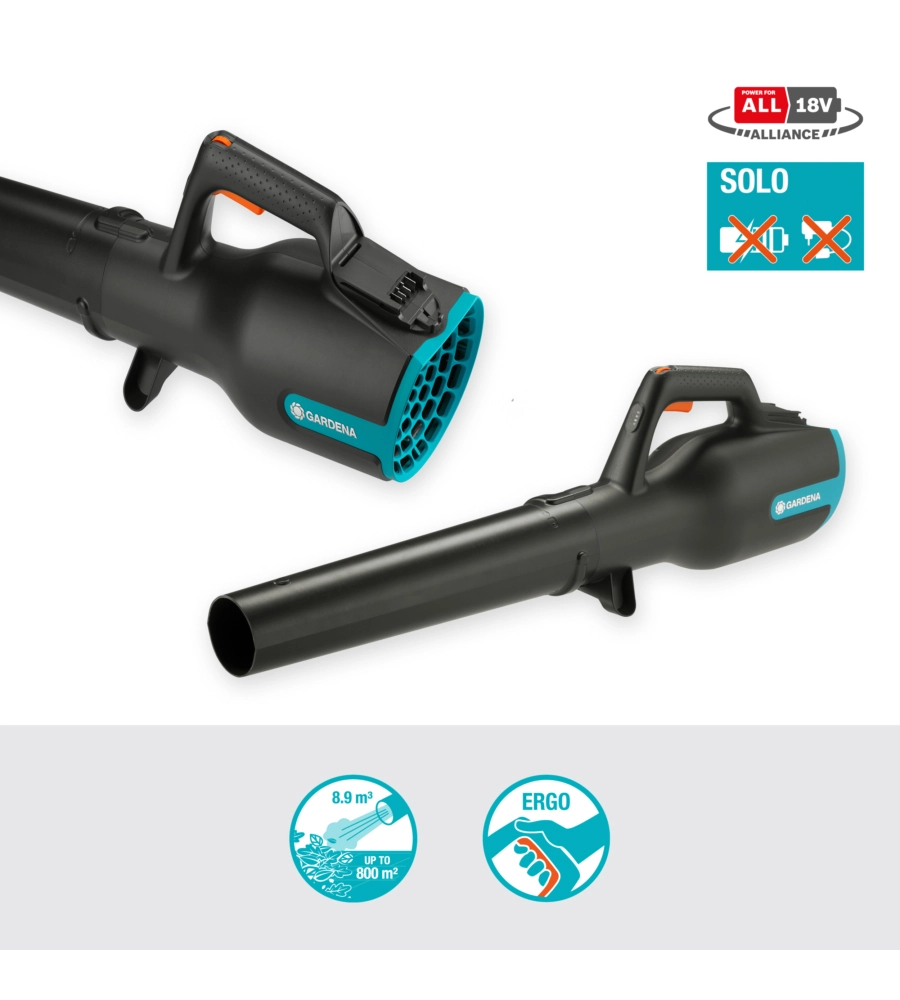 SOFFIATORE A BATTERIA GARDENA "POWERJET" 18V, SOLO CORPO MACCHINA