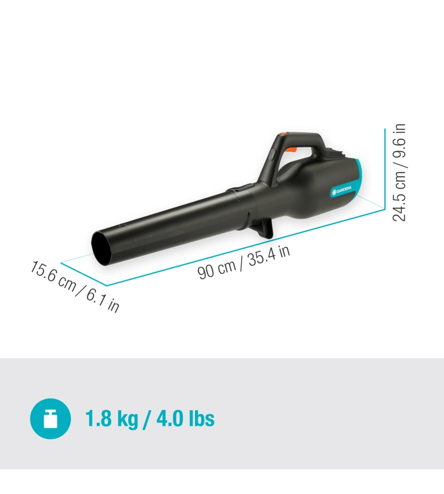 SOFFIATORE A BATTERIA GARDENA "POWERJET" 18V, SOLO CORPO MACCHINA