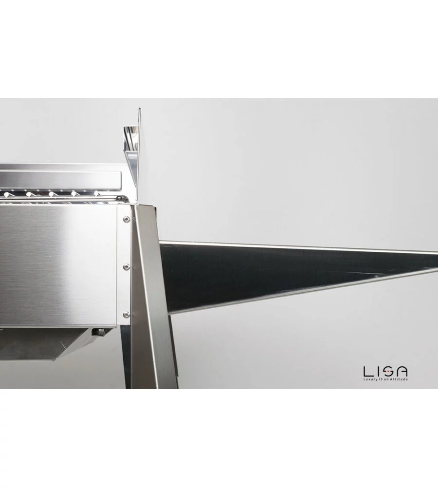 BARBECUE A CARBONELLA LISA "ETNA" IN ACCIAIO INOX  122X62X85 CM