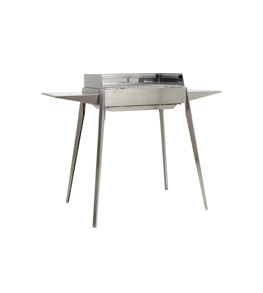 BARBECUE A CARBONELLA LISA "ETNA" IN ACCIAIO INOX  122X62X85 CM