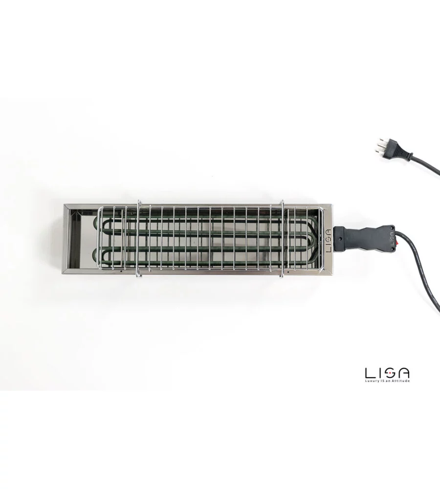BARBECUE ELETTRICO LISA "EBBQ"  IN ACCIAIO INOX CON GRIGLIA 66X14 CM