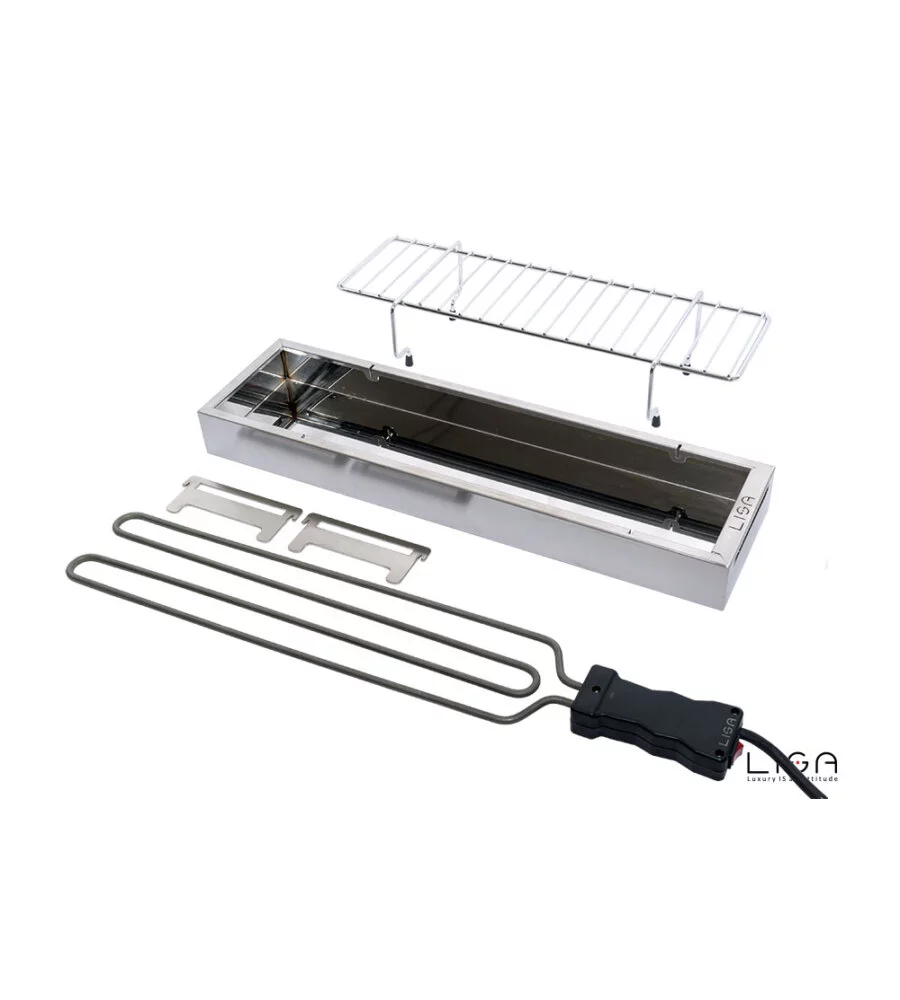 BARBECUE ELETTRICO LISA "EBBQ"  IN ACCIAIO INOX CON GRIGLIA 66X14 CM