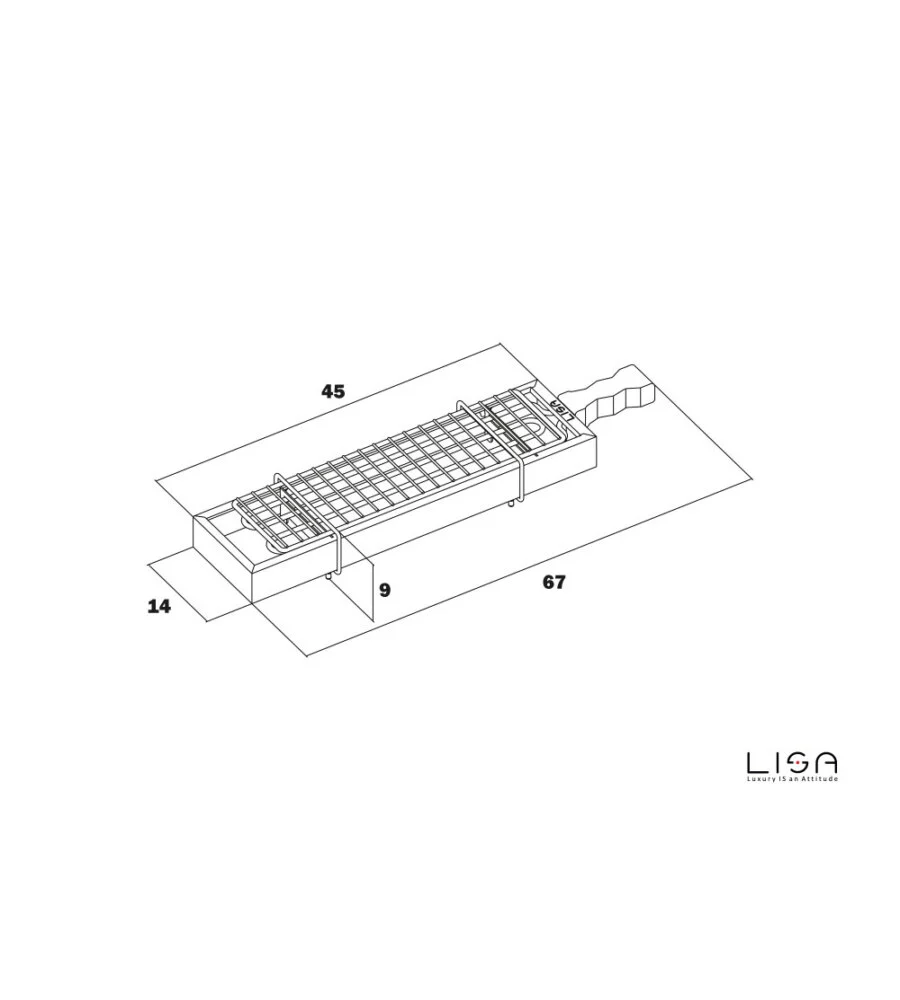 BARBECUE ELETTRICO LISA "EBBQ"  IN ACCIAIO INOX CON GRIGLIA 66X14 CM