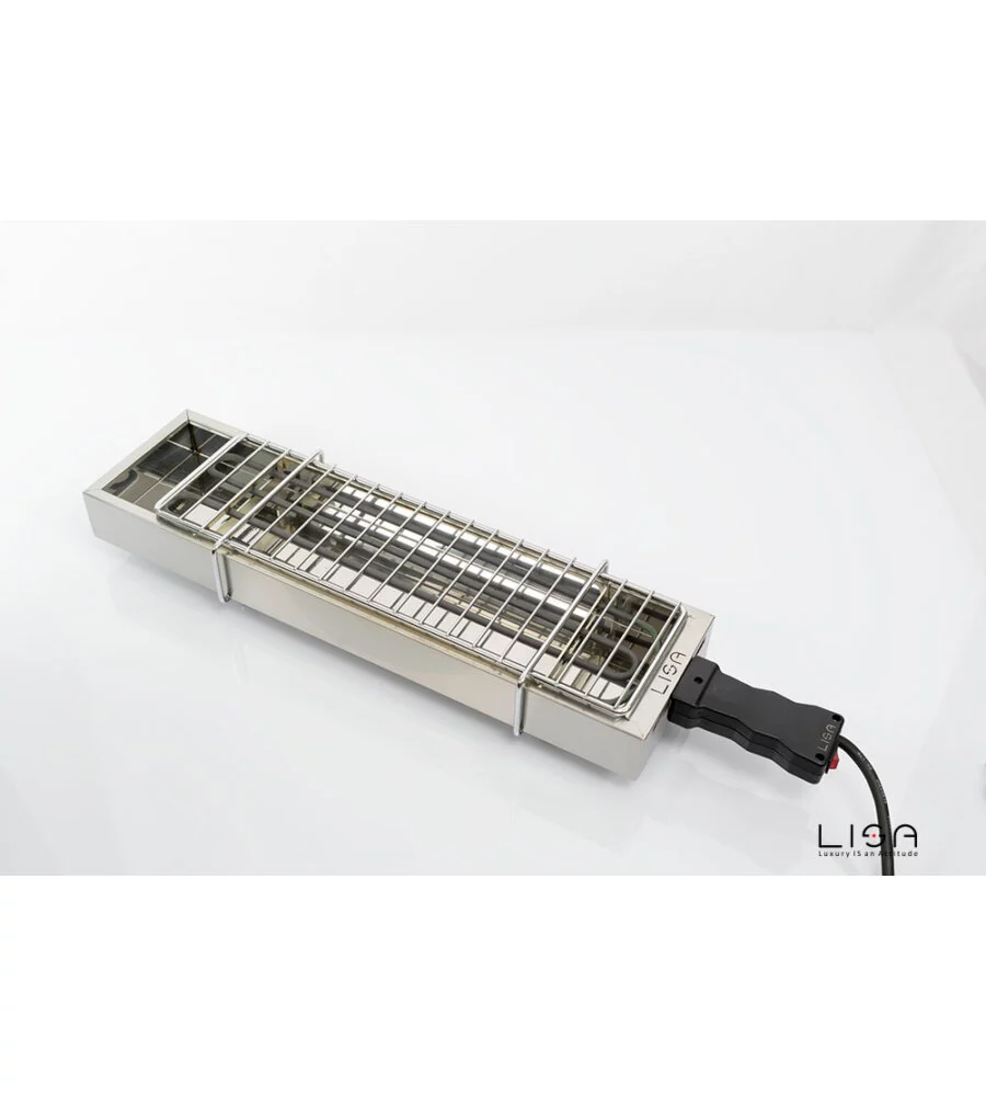 BARBECUE ELETTRICO LISA "EBBQ"  IN ACCIAIO INOX CON GRIGLIA 66X14 CM
