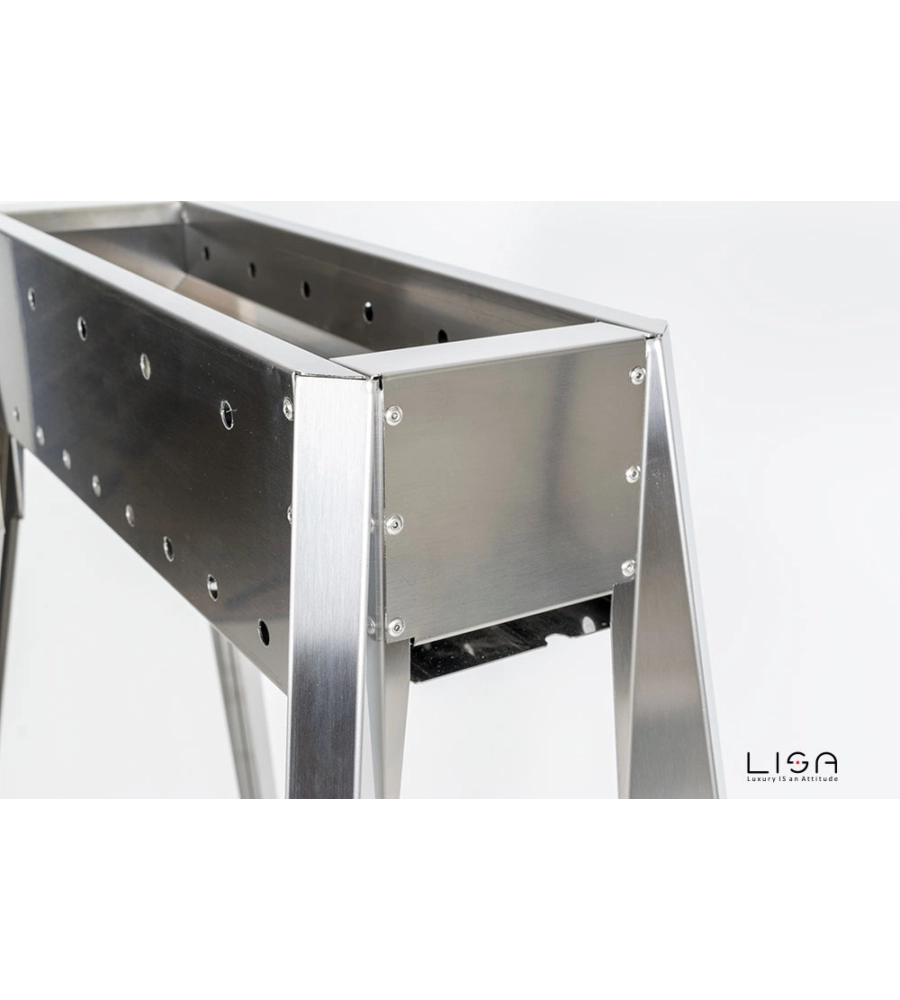 CUOCISPIEDINI A CARBONELLA LISA "MIAMI 500" IN ACCIAIO INOX 60X36X83 CM