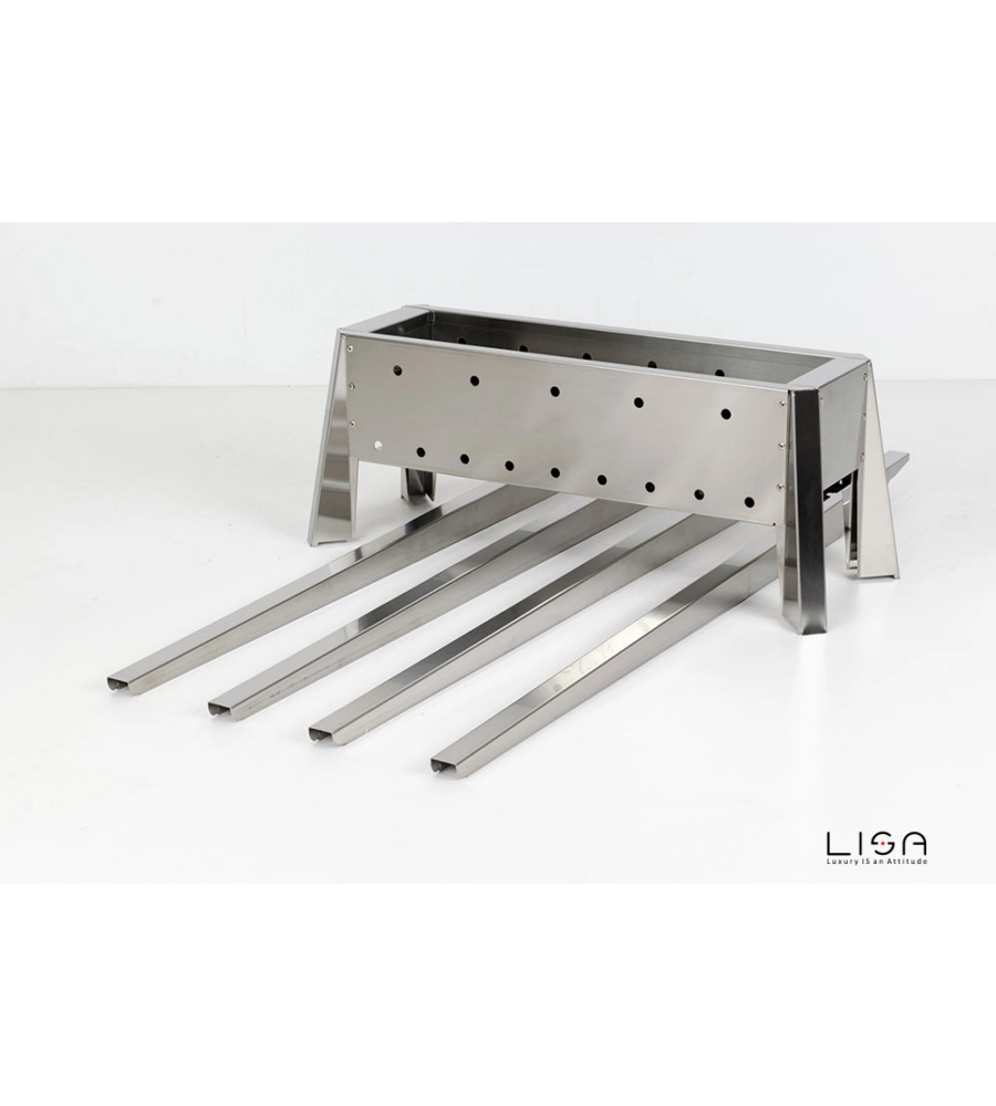 CUOCISPIEDINI A CARBONELLA LISA "MIAMI 500" IN ACCIAIO INOX 60X36X83 CM