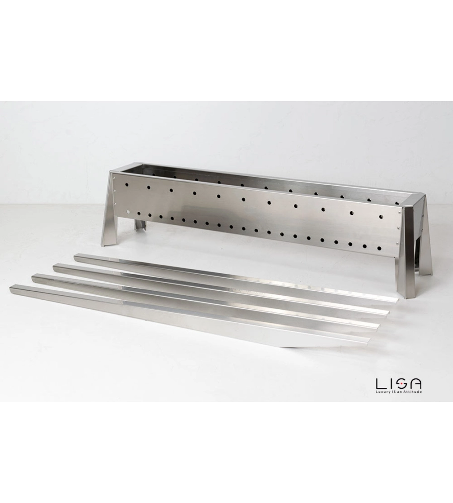 CUOCISPIEDINI A CARBONELLA LISA "MIAMI 800" IN ACCIAIO INOX  106X36X83 CM