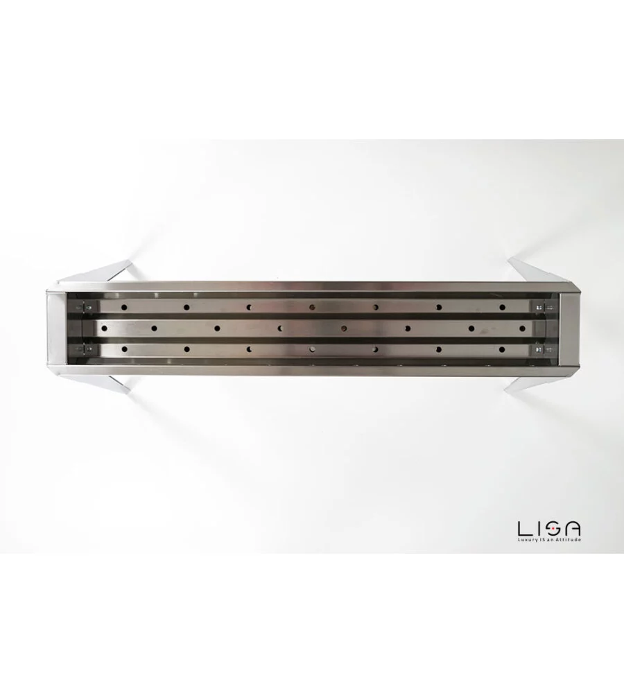 CUOCISPIEDINI A CARBONELLA LISA "MIAMI 800" IN ACCIAIO INOX  106X36X83 CM