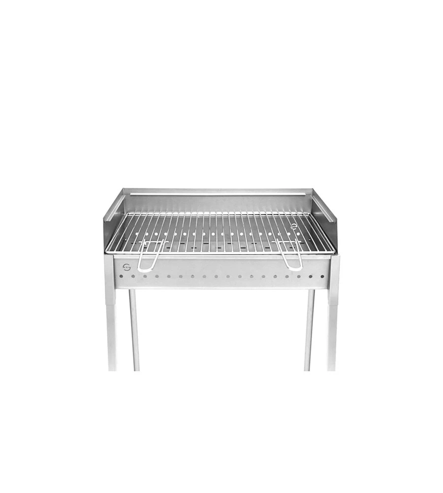 BARBECUE A CARBONELLA LISA "STROMBOLI" IN ACCIAIO INOX  60,5X59,5X91 CM