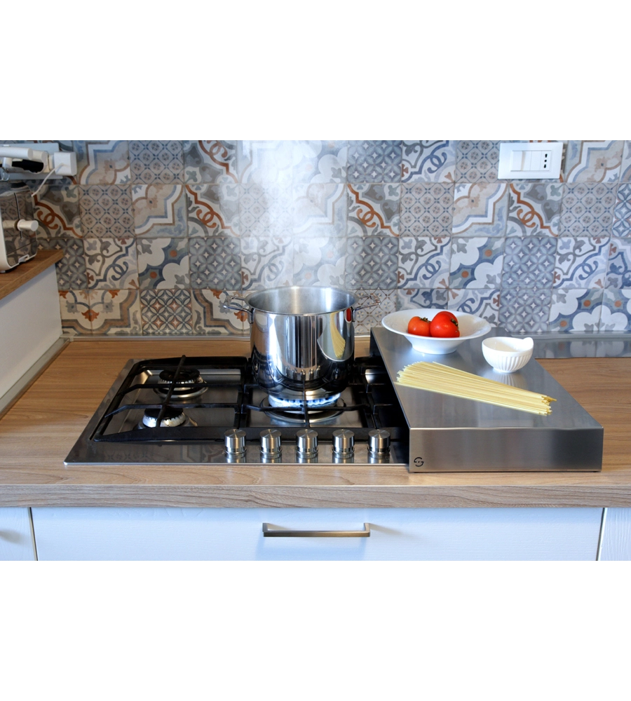 COPRI FORNELLI PLAN PLUS IN ACCIAIO INOX, 56,4X30X7 CM - LISA