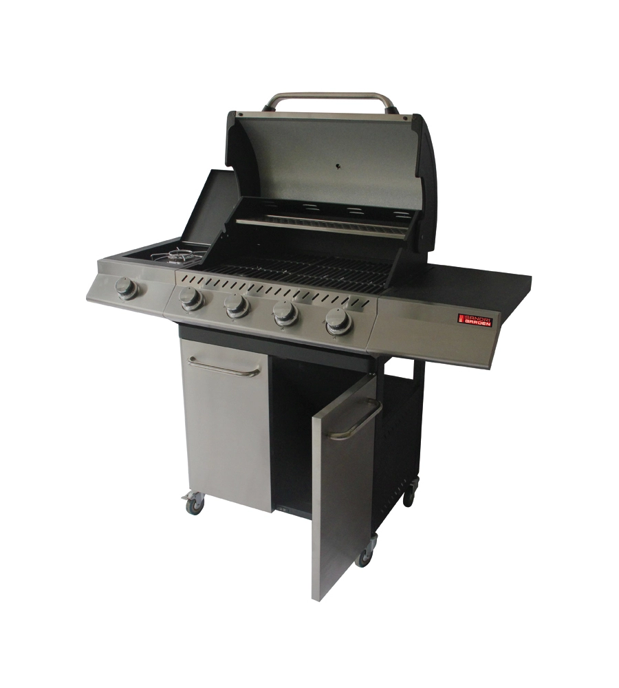 BARBECUE A GAS SANDRIGARDEN "BRASILE" 4 BRUCIATORI E FORNELLO LATERALE 130X54X110 CM