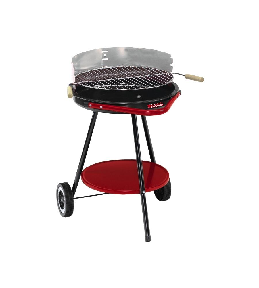 BARBECUE A CARBONELLA ROTONDO SANDRIGARDEN CON RUOTE E GRIGLIA  DA 48 CM
