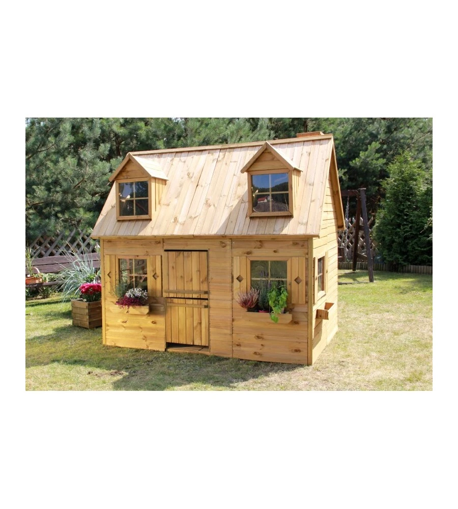 CASETTA DA GIARDINO PER BAMBINI IN LEGNO DOMUS "SOFIA" 157X248X218 CM