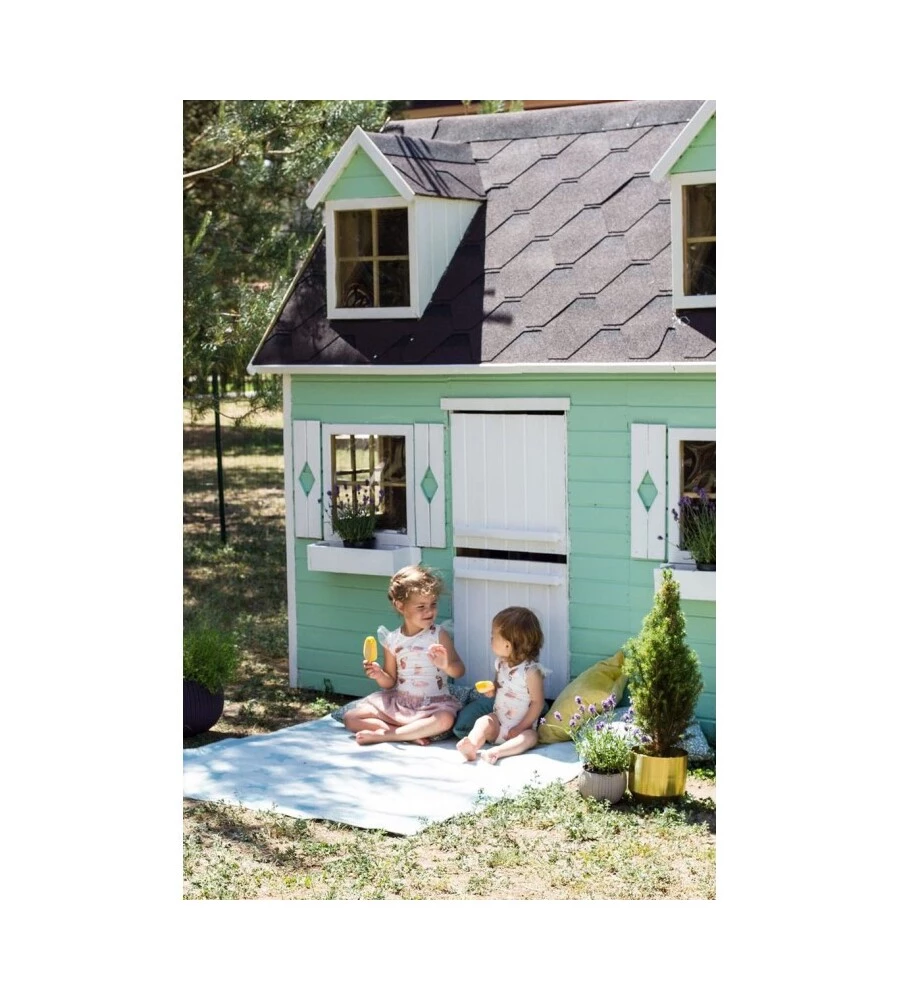 CASETTA DA GIARDINO PER BAMBINI IN LEGNO DOMUS "SOFIA" 157X248X218 CM