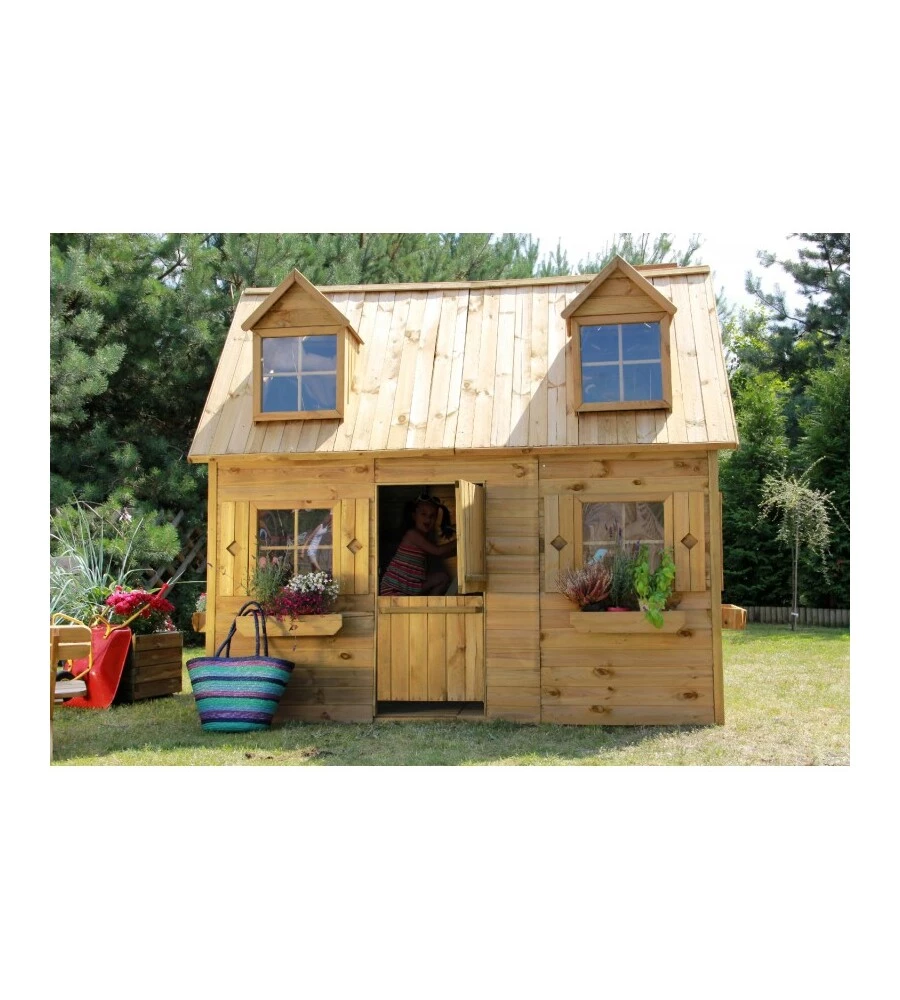 CASETTA DA GIARDINO PER BAMBINI IN LEGNO DOMUS "SOFIA" 157X248X218 CM