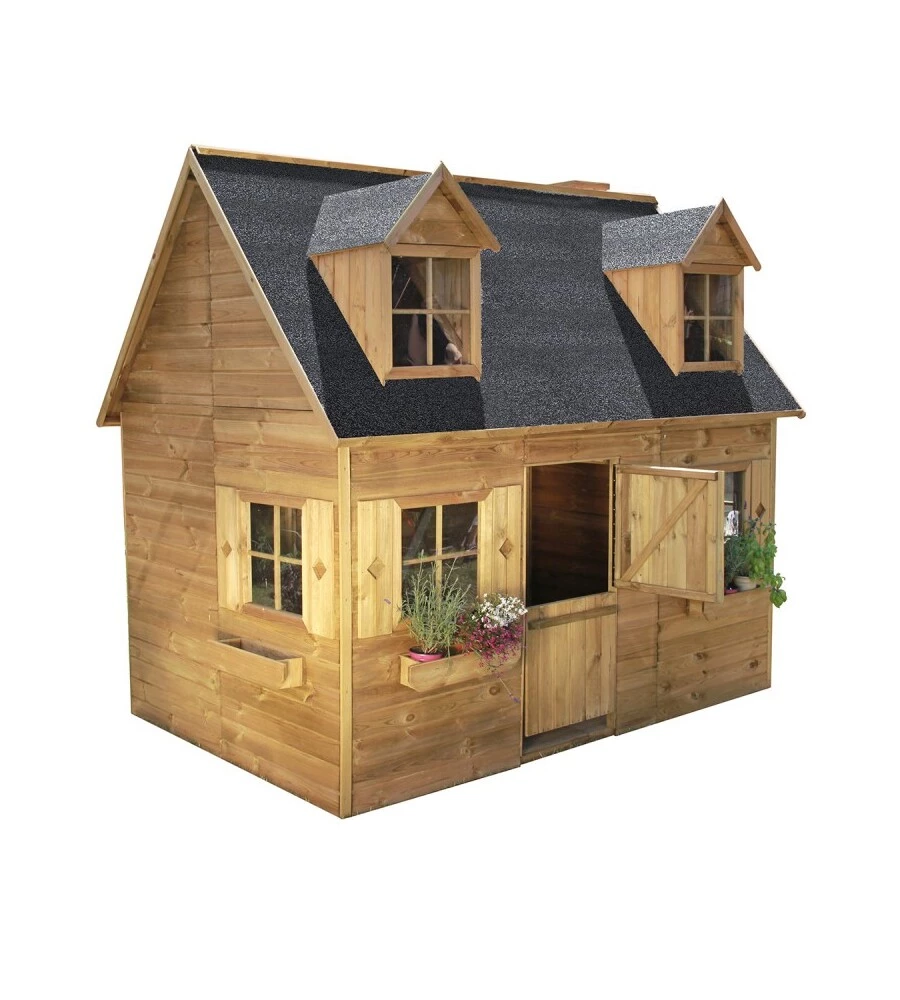 CASETTA DA GIARDINO PER BAMBINI IN LEGNO DOMUS "SOFIA" 157X248X218 CM