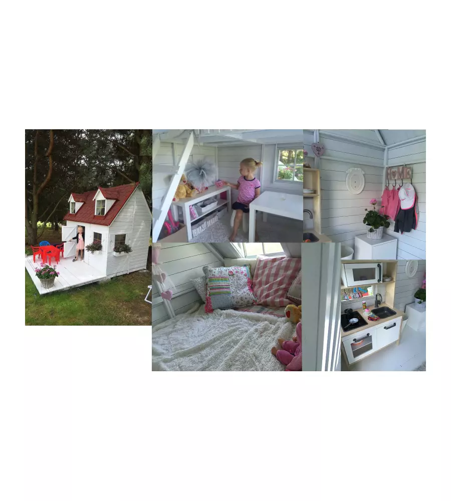 CASETTA DA GIARDINO PER BAMBINI IN LEGNO DOMUS "SOFIA" 157X248X218 CM